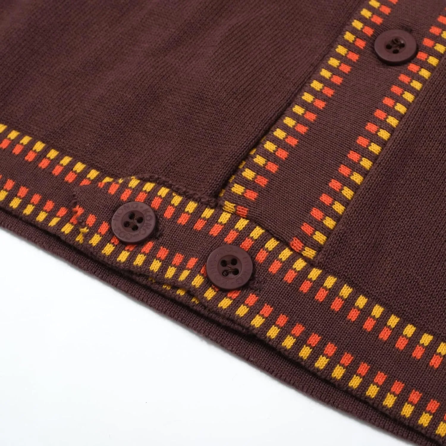 OXKNIT Mens Knitted Retro Polo, 1960s Mod Style Vintage Polo Shirt with Collar & Bottom