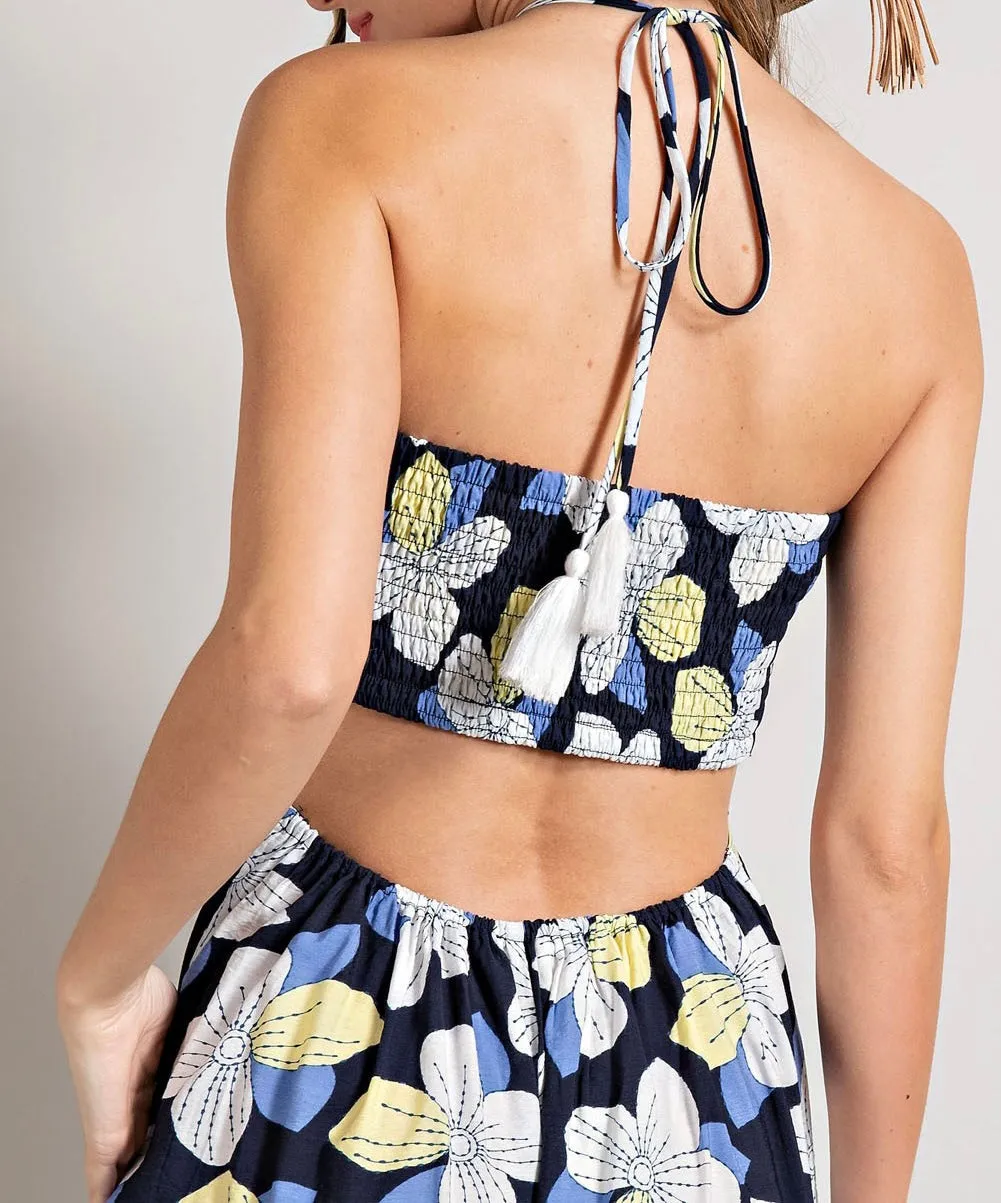 Print Side Slit Jumpsuit