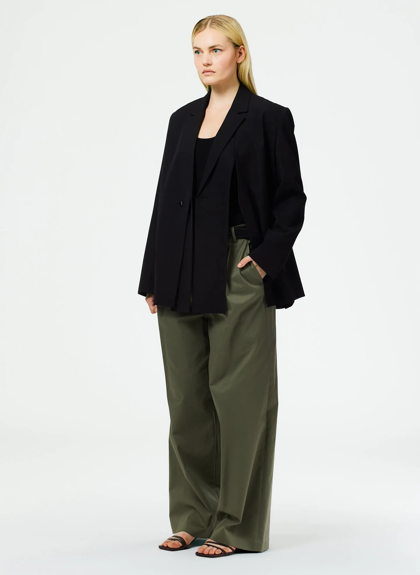 Refined Wool Tricotine Suiting Blazer