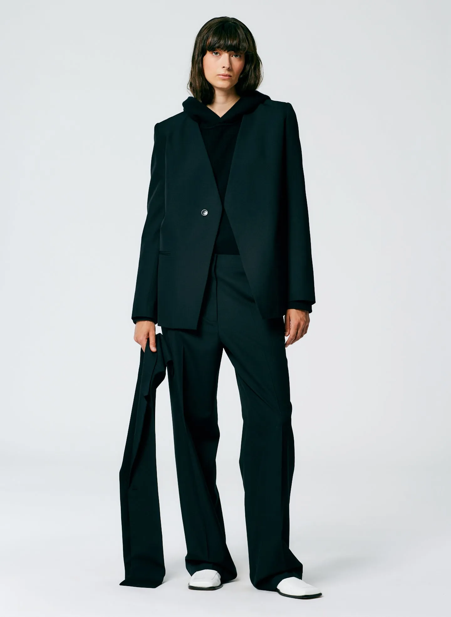 Refined Wool Tricotine Suiting Blazer