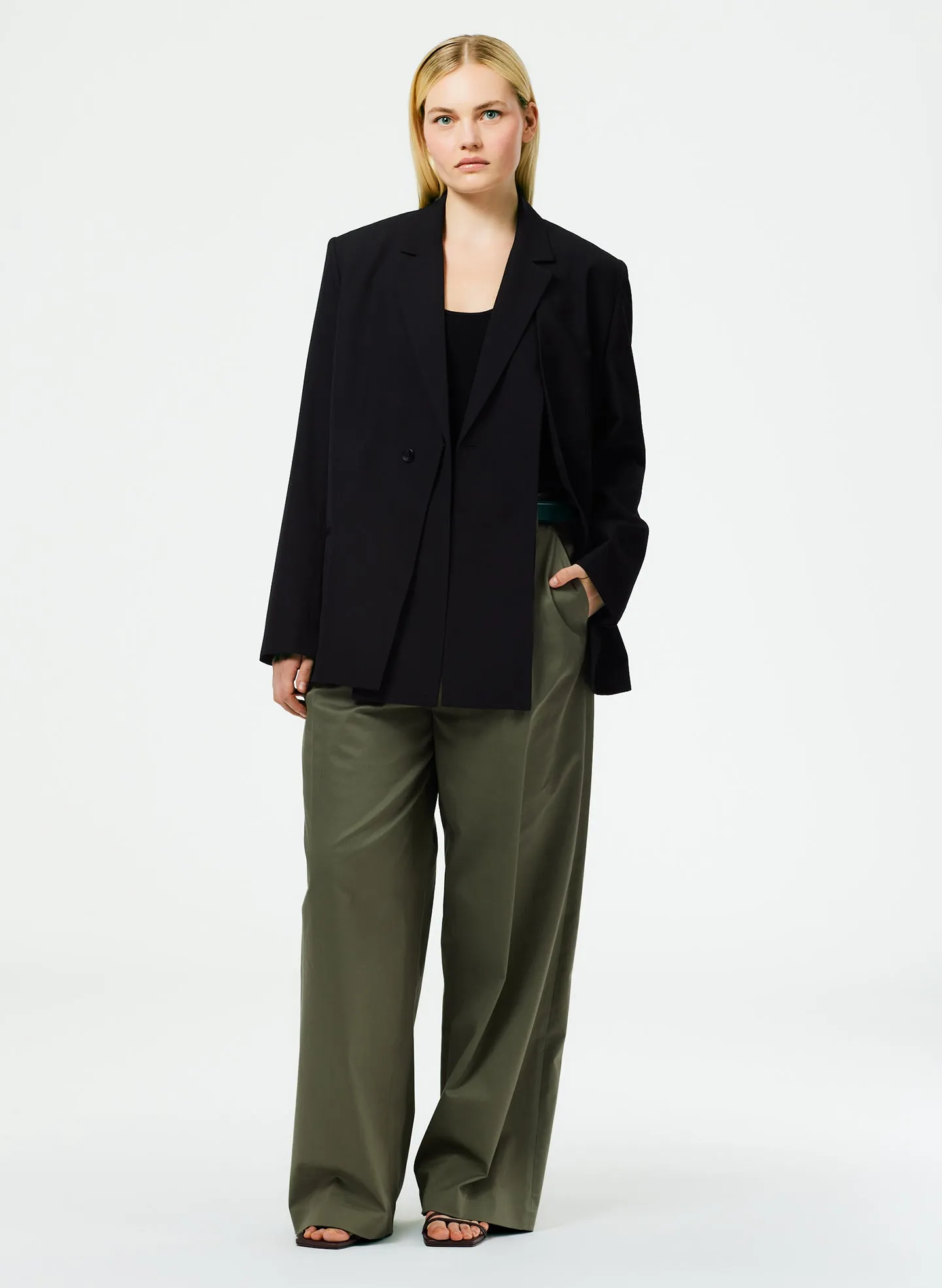 Refined Wool Tricotine Suiting Blazer