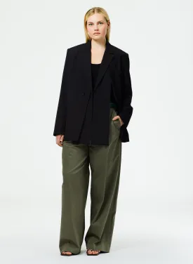 Refined Wool Tricotine Suiting Blazer