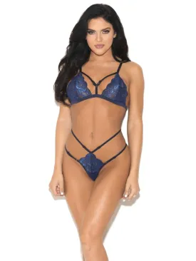 Sapphire Sea Lace Bralette Set