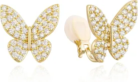 SELOVO Clip on Earrings Not Pierced Vintage Style Statement Butterfly Earrings Stud Silver/Gold Color