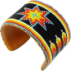Southwestern Native Style Seed Beads Beaded Hard Cuff Bracelet