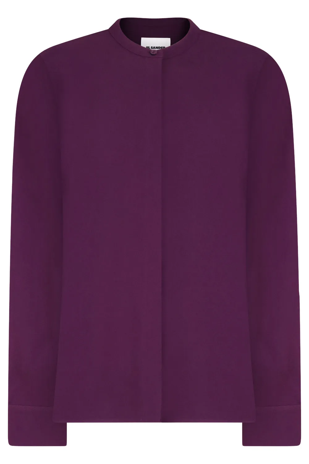 Stand Collar Relaxed Shirt | Wine