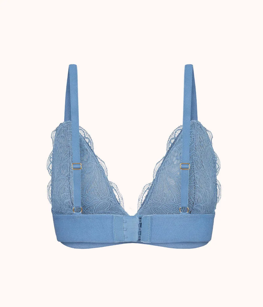 The Long-Lined Lace Bralette: Vintage Indigo