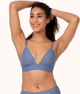 The Long-Lined Lace Bralette: Vintage Indigo