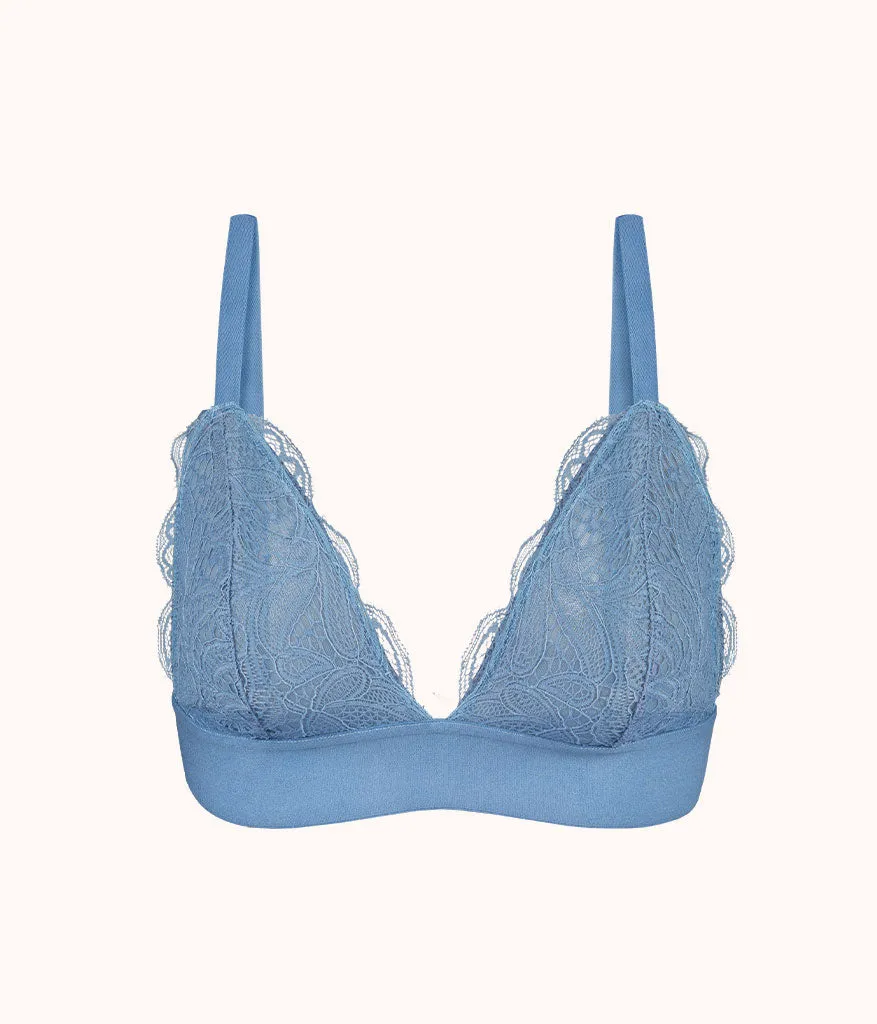 The Long-Lined Lace Bralette: Vintage Indigo