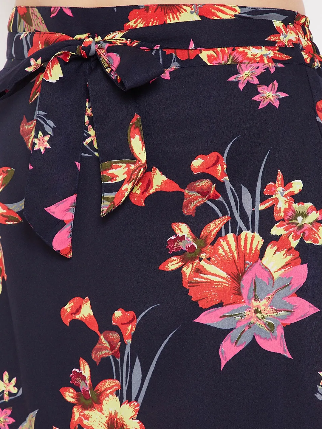 Top & Printed Skirt Set (Sku-21SP16)