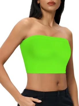 Tube Tops for Women Summer Crop Top Basic Casual Bandeau Going Out Strapless Short Shirt