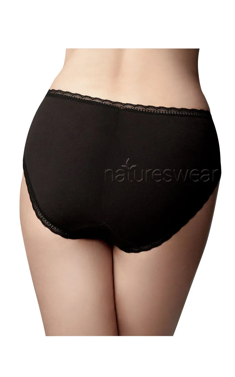 Very Clever Knickers 100% Cotton Underwear Hi Cut Brief in Black T21017