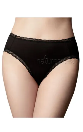 Very Clever Knickers 100% Cotton Underwear Hi Cut Brief in Black T21017