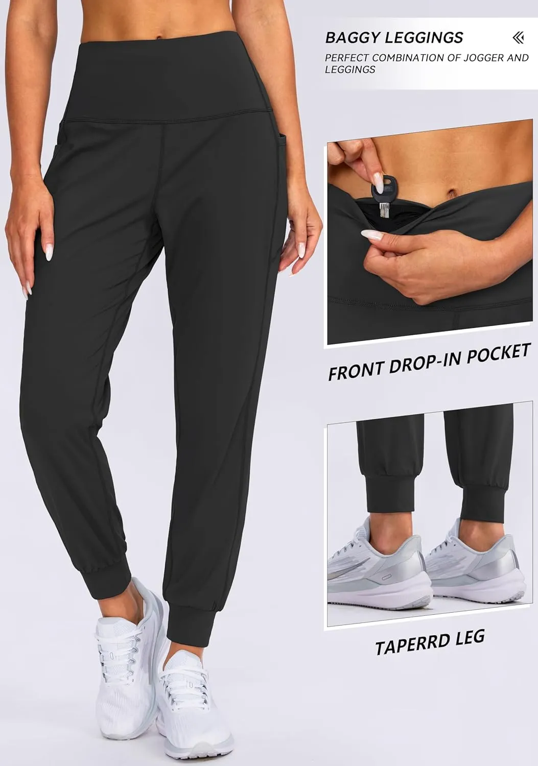 Viodia Women's Joggers with Pockets High Waisted Athletic Workout Yoga Jogger Pants for Women Tapered Sweatpants