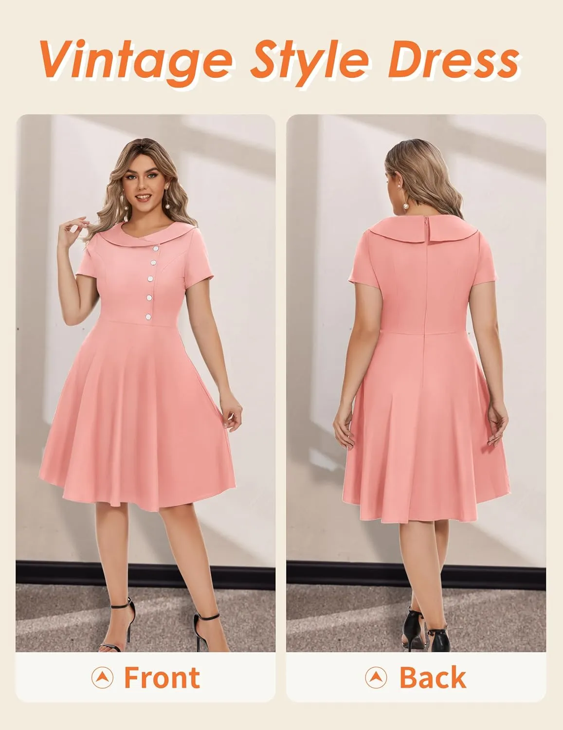 Wedtrend Women's 1950s Vintage Audrey Hepburn Style Cocktail Swing Dresses