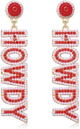 Western Cowgirl HOWDY Drop Dangle Earrings for Women Handmade Beaded Crystal Cowboy Earrings Southern Nashville Rodeo Outfits Country Concert Party Accessories for Women