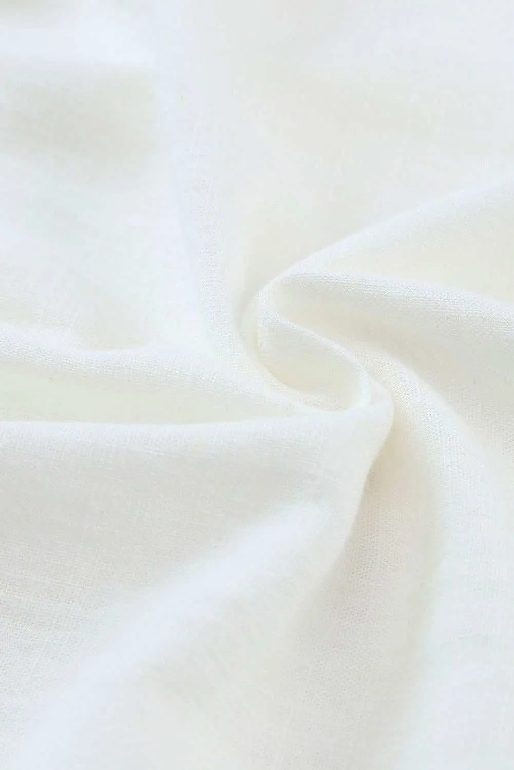 White Frayed V Neck Ruffled Babydoll Blouse