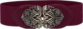 Women Retro Style Stretchy Waist Belt Vintage Elastic Wide Dress Belts