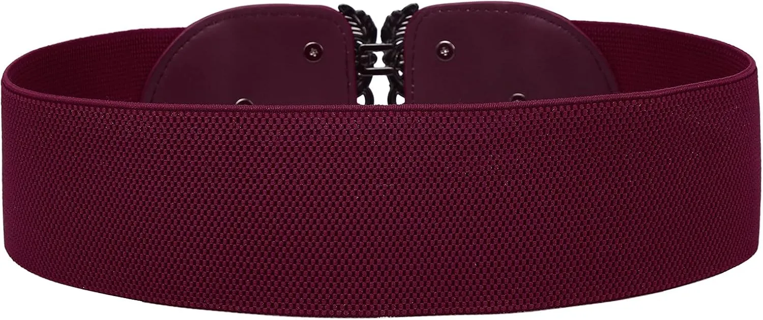 Women Retro Style Stretchy Waist Belt Vintage Elastic Wide Dress Belts