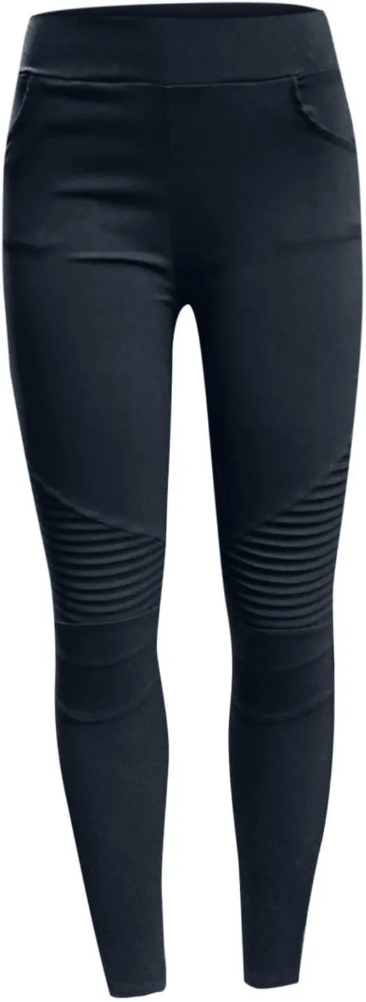 Women Skinny Tapered Pants Stretchy Cargo Style Crop Pants Motorcycle Biker Style Texture Vintage Slim Fit Pants