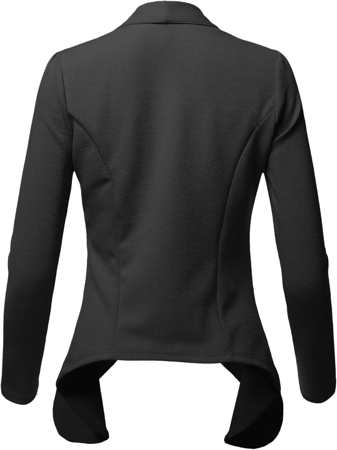 Women's Solid Formal Office Style Open Front Long Sleeves Blazer - Made in USA