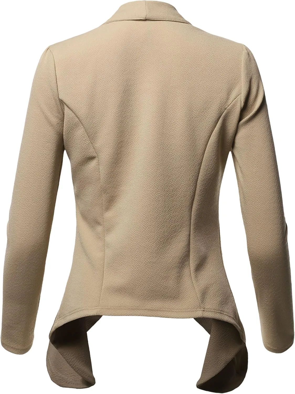 Women's Solid Formal Office Style Open Front Long Sleeves Blazer - Made in USA